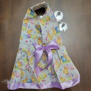 Dog Easter Bunny Dress with Purple Accents